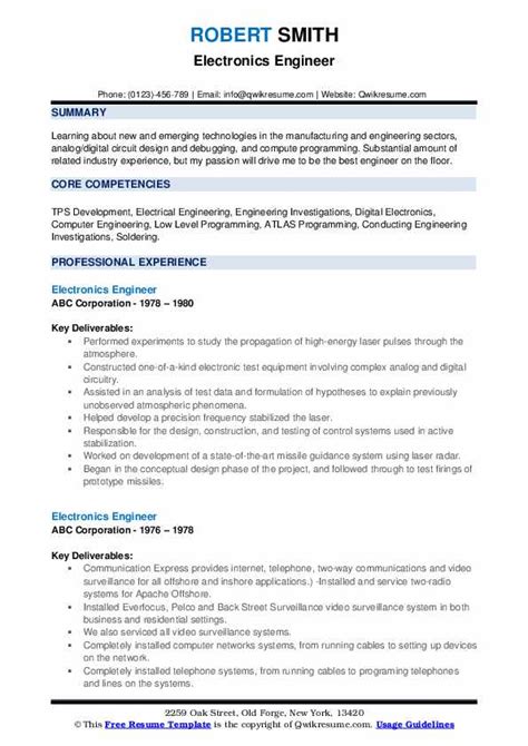 career objective for electronics engineer|Best Electronics Engineer Resume Examples for 2024.